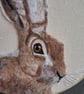 Needle Felted Hare picture Portrait  Handmade Wool Wall Art - Image 5