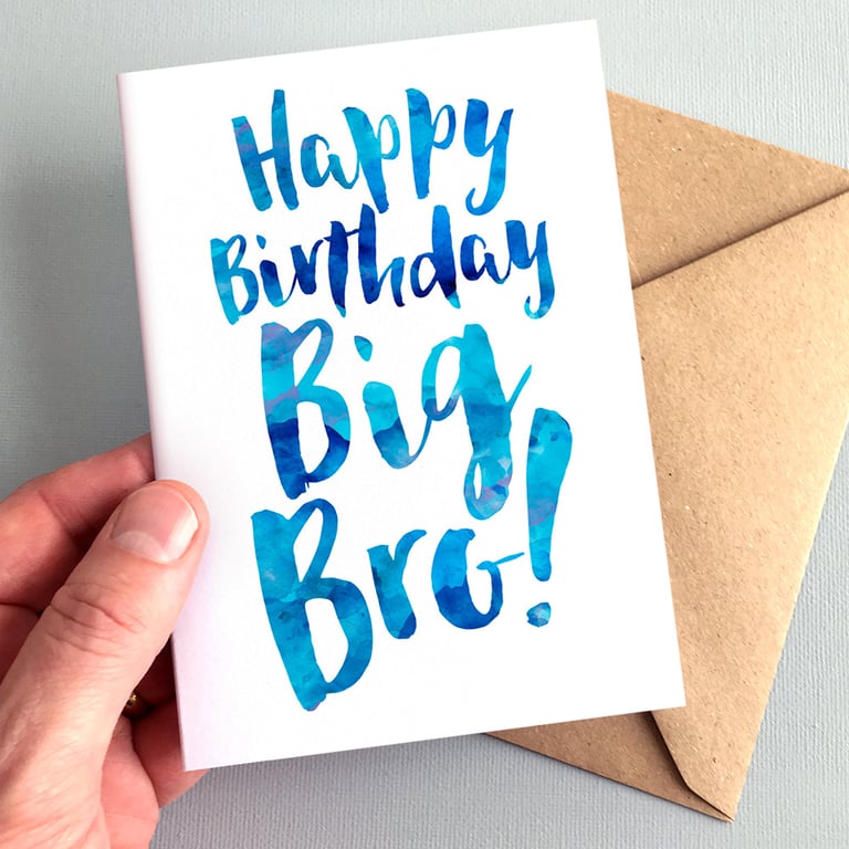 Happy Birthday Big Bro Greeting Card - Brother Birthday Card, Big Brother Card