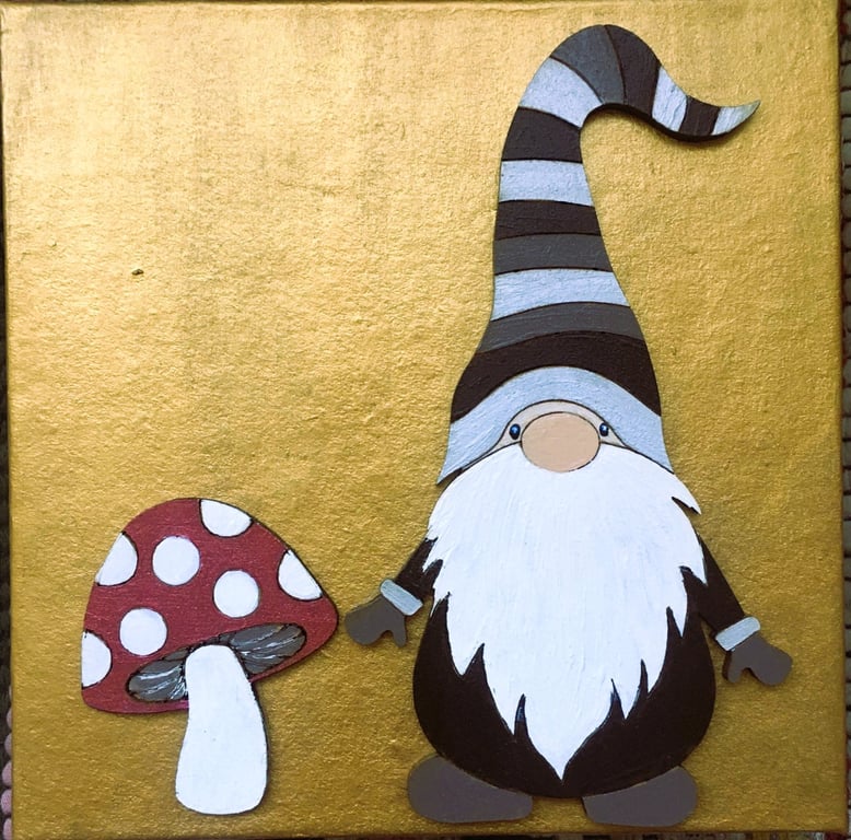 Painted Wooden Shape Gnome Treasure Box