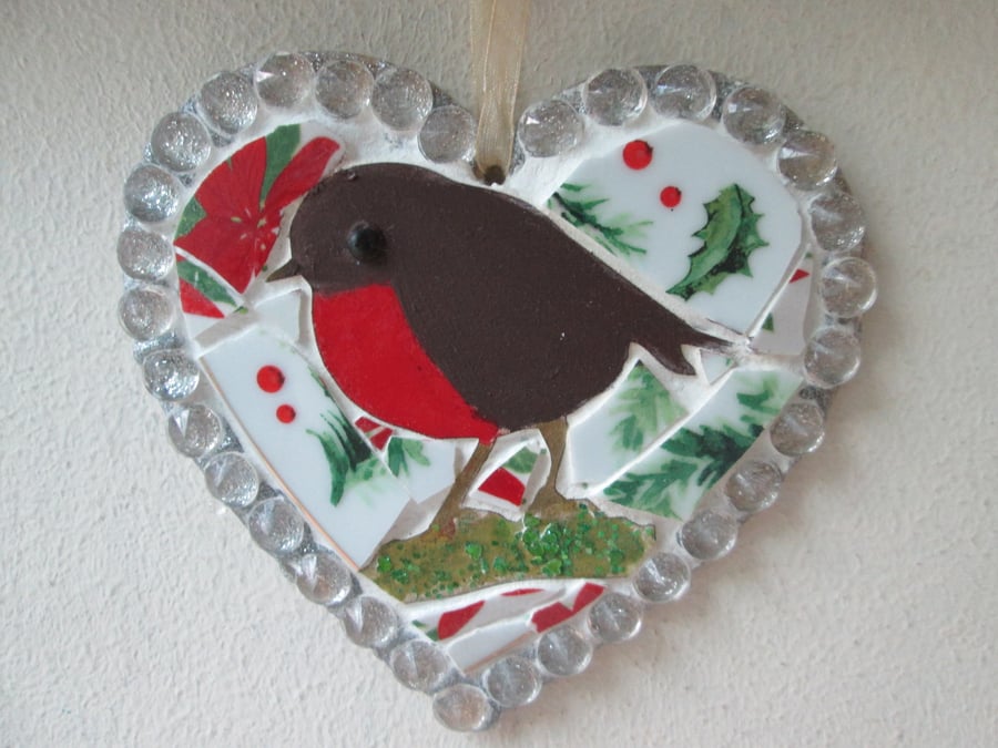 Mosaic Robin heart