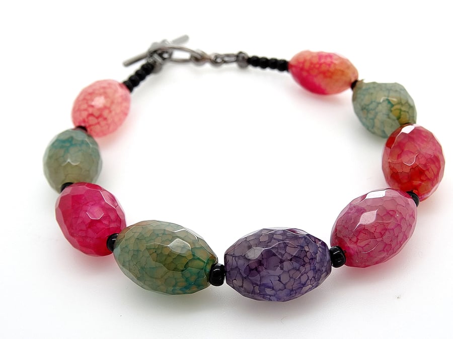 SALE!! was 10 pounds now 8 pounds Faceted Cracked Agate Bracelet