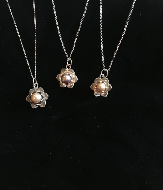 Lotus Flower Silver Pendant