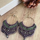 Autumn Boho Hoop macrame earrings, includes Free UK delivery