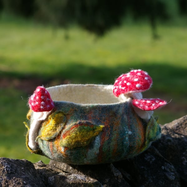 Handmade Felted Wool Bowl