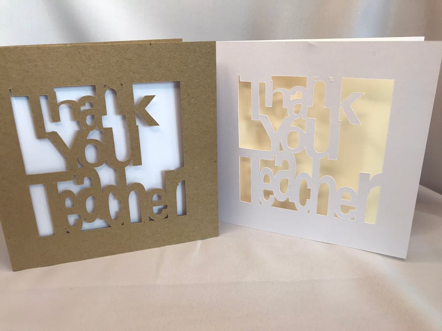 Thank you teacher blank cards with insert, handmade blank cards.