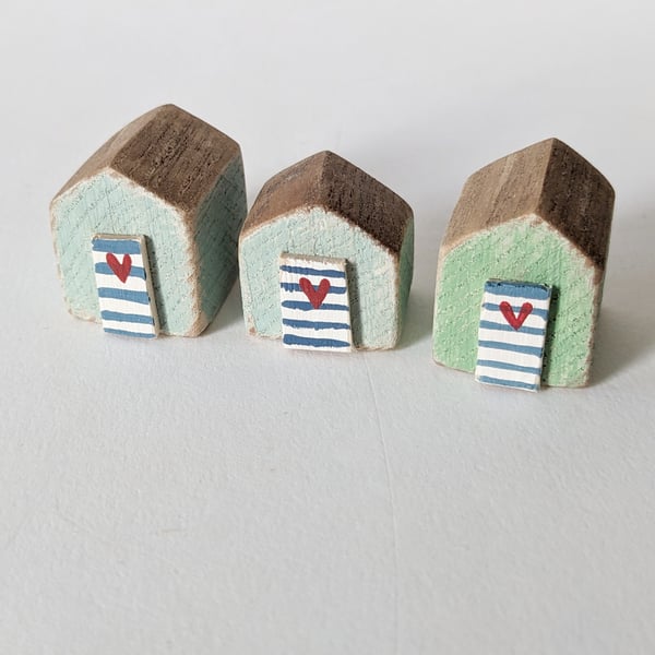 Teeny Hand Painted Wooden Beach Hut