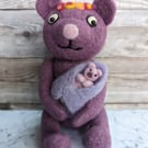 Handmade Unique Needle Felted Mumma and Baby Bear
