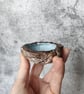 Clay Bark Bowls, Winter Blue, Rustic Offering Bowls, Nature Inspired Decor - Image 2