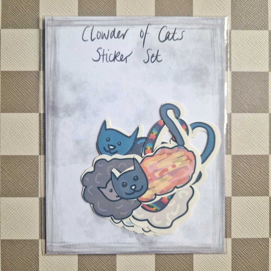Clowder of Cats Sticker Set