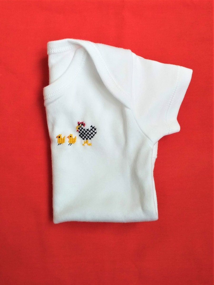 Hen and Chicks Baby vest age 0-3 months