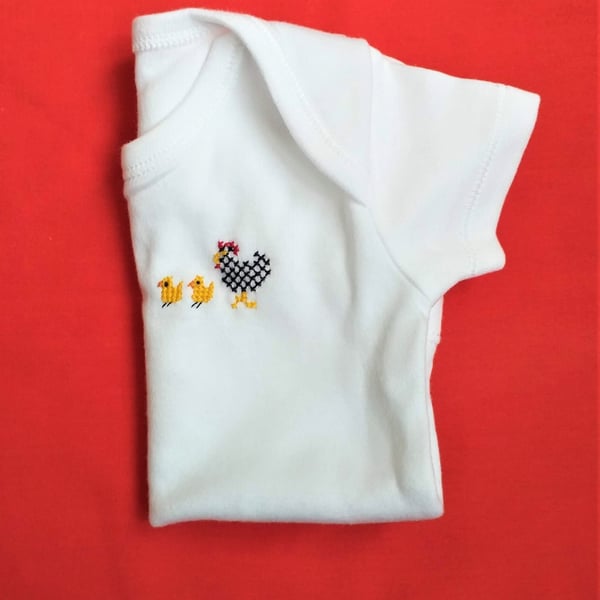 Hen and Chicks Baby vest age 0-3 months