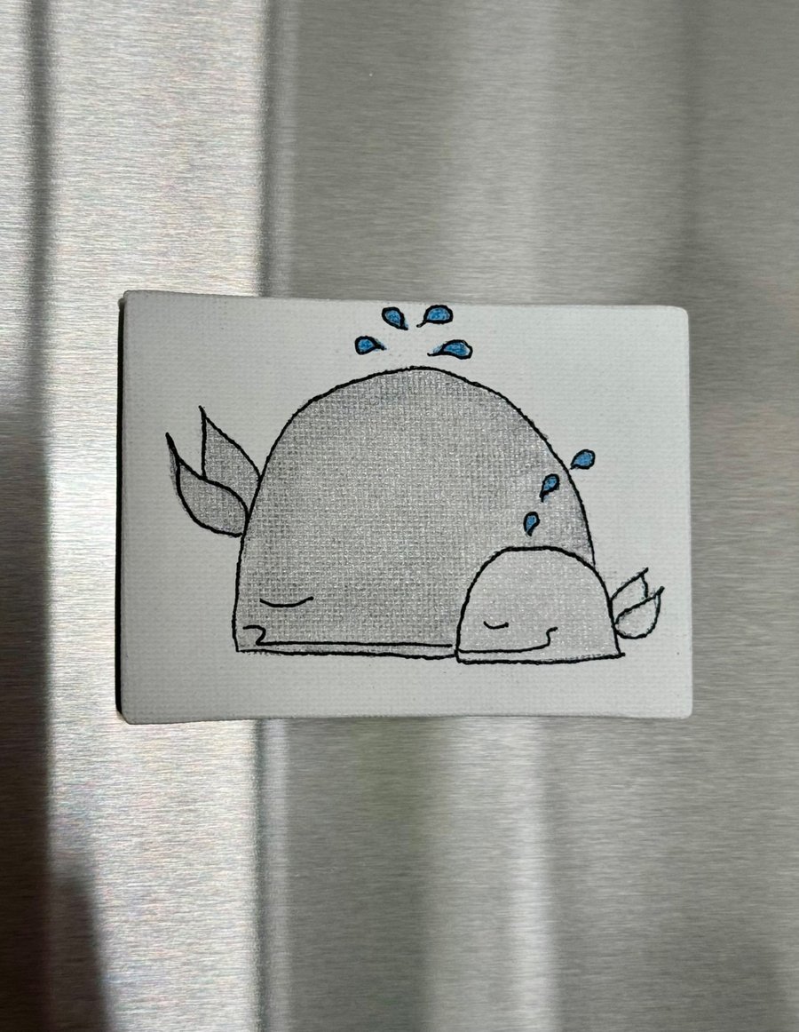 Mum and Baby Whale Fridge Magnet 