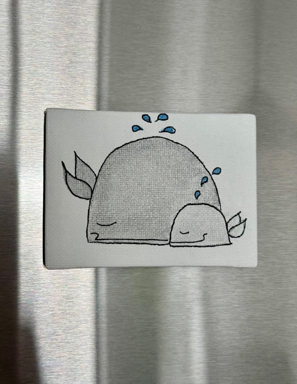 Mum and Baby Whale Fridge Magnet 