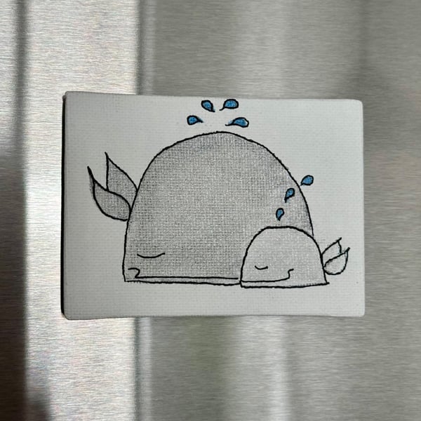 Mum and Baby Whale Fridge Magnet 