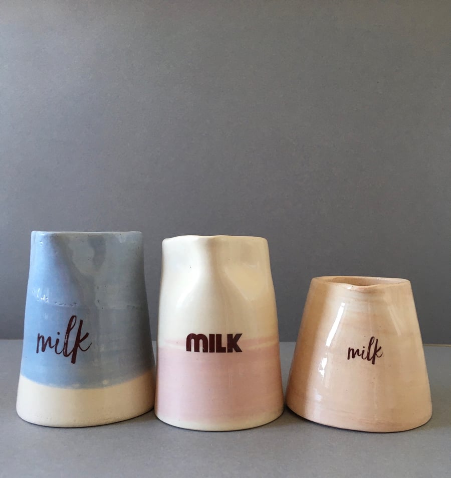 3x Milk pourers. Jugs. Housewarming. Kitchen. 