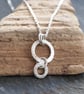 Silver Ring Necklace Pendant, Hammered Silver with Shimmer Texture - Image 8