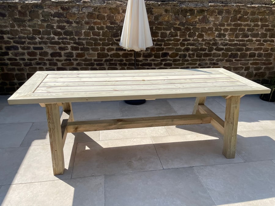 Chunky legged Garden or Terrace Outdoor Dining Table