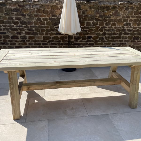 Chunky legged Garden or Terrace Outdoor Dining Table