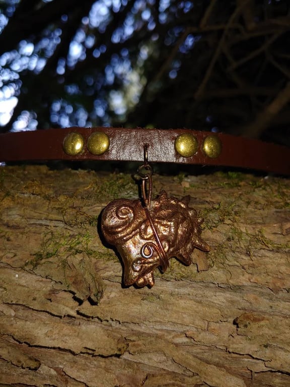 Copper Heart with Spikes Necklace - Punk - Metalhead - Choker