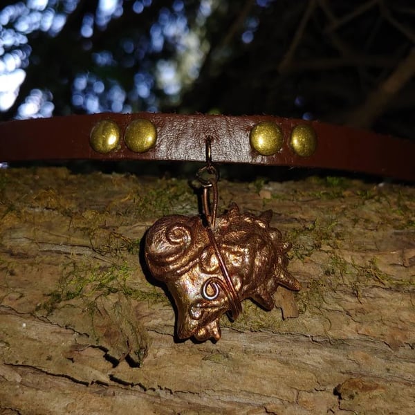 Copper Heart with Spikes Necklace - Punk - Metalhead - Choker