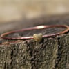 hammered copper bangle with brass gold heart, copper and brass bangle, 