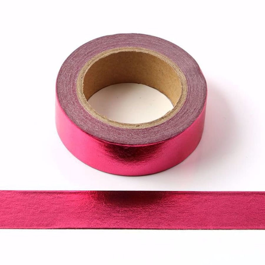 Hot Pink Solid Foil Washi Tape Decorative Masking Tape 15mm x 10 Meters Bullet J