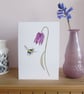 Set of five Flower and Bee Greetings cards - Image 3