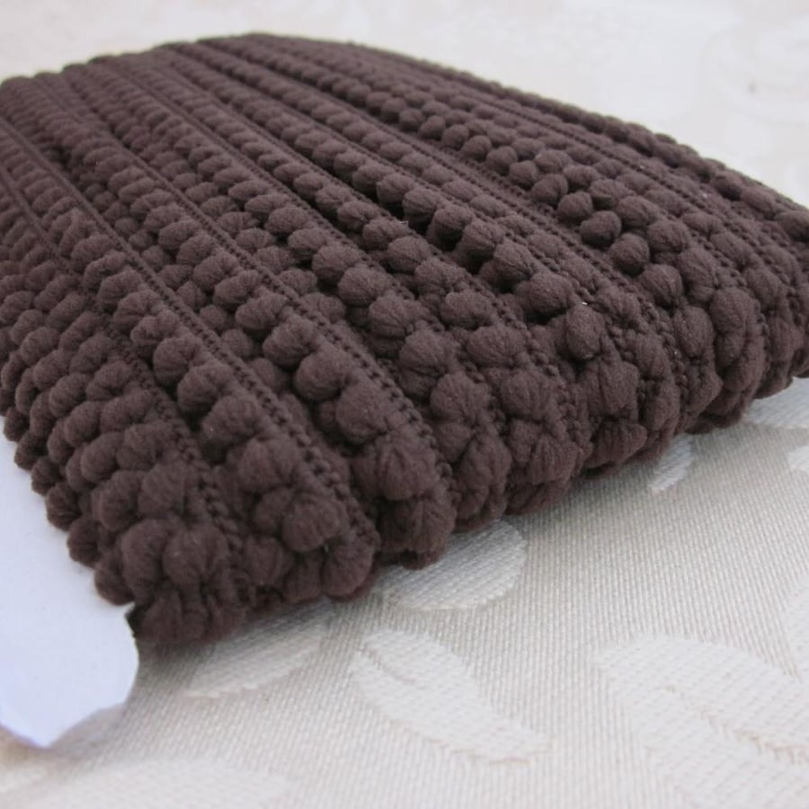 Dark Brown Mini Pompom Trim