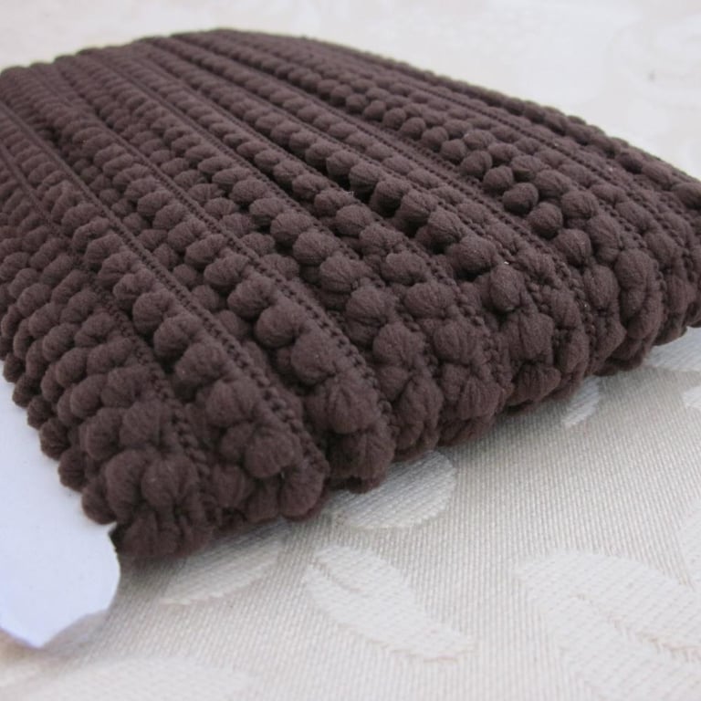 Dark Brown Mini Pompom Trim