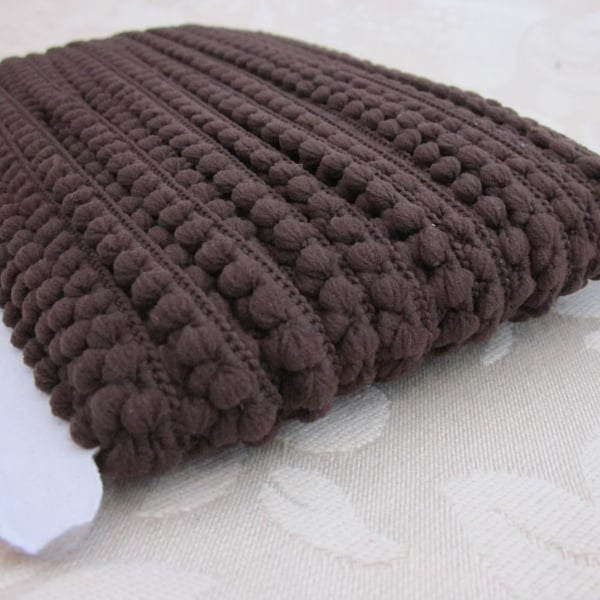 Dark Brown Mini Pompom Trim