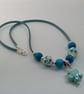 Green Ceramic Flower Necklace - Image 1