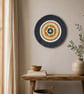 "Inyanga 1" - Yellow & Grey Shell Macrame Wall, Shelf & Console Table Decor - Image 1