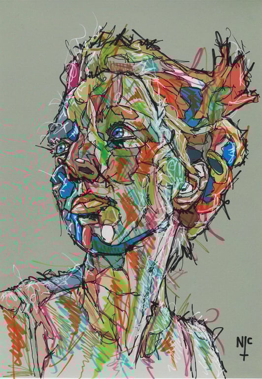 BEAUTY IN A WOMAN, HAND DRAWN INK ART ON A4 PAPER 