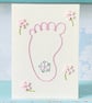 Hand Sewn Card. Baby Girl Card. New Baby Card. Baby Shower Card. Congratulations