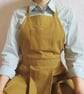Potters apron, canvas pleated pinafore, split leg, 3 pockets. Ochre No14:2 - Image 4