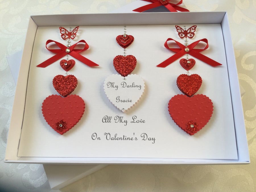 Personalised Valentine’s Card With Gift Box Wife Husband Fiancé Girlfriend 