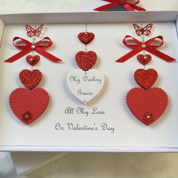 Personalised Valentine’s Card With Gift Box Wife Husband Fiancé Girlfriend 