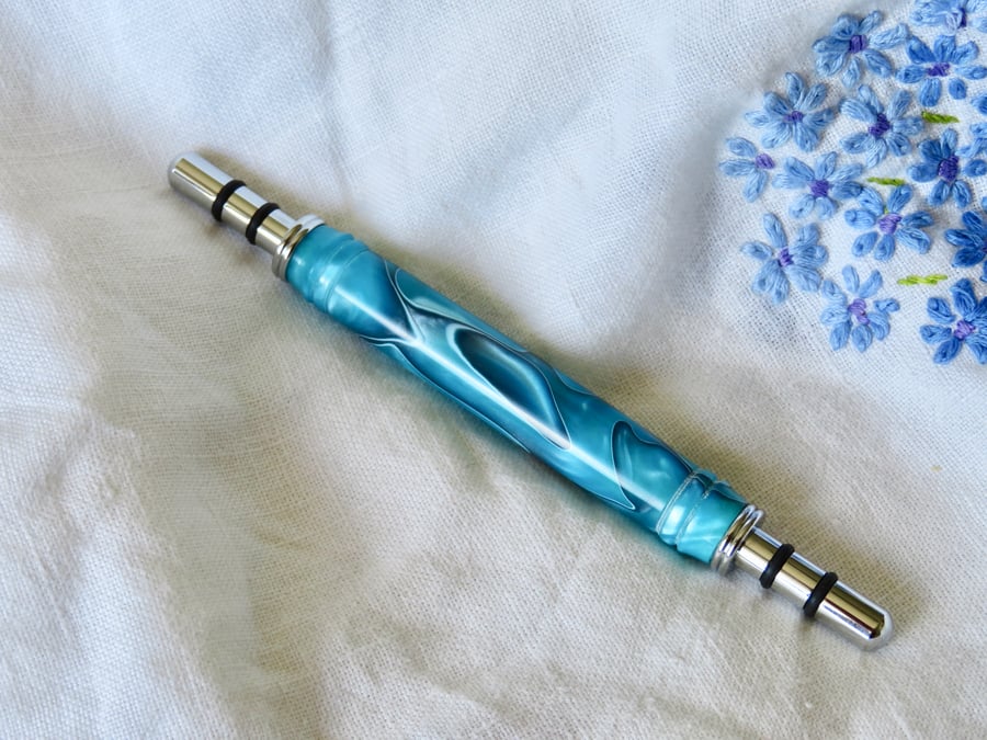 Hand-turned acrylic seam ripper with stiletto