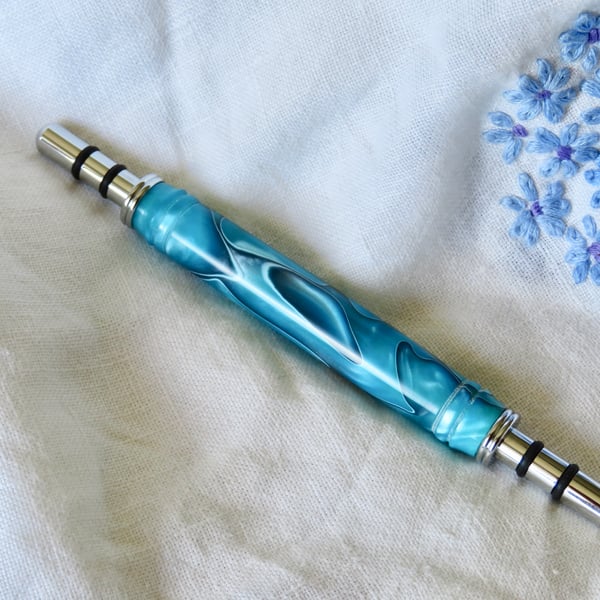 Hand-turned acrylic seam ripper with stiletto