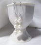 Unique Pearl and Moonstone Earrings - finished with sterling silver fittings