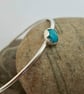 Sterling Silver Bangle with Turquoise Gemstone  - Image 1
