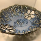 Carved Fruit Bowl with stunning glaze effect.