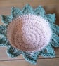 Set of 4 Crochet Sunflower Coasters and Basket  - Image 5