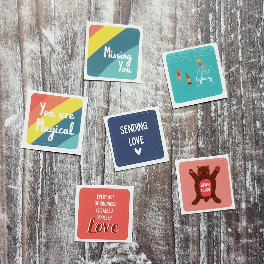 Positivity Envelope Sticker Set - 6 mini stickers