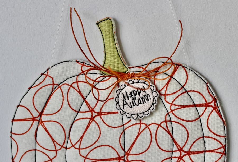 'Happy Autumn' Pumpkin Eight - Hanging Decoration