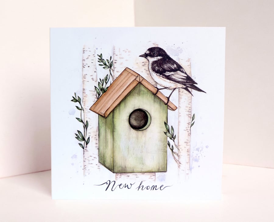 New Home Bird Box Greetings Card