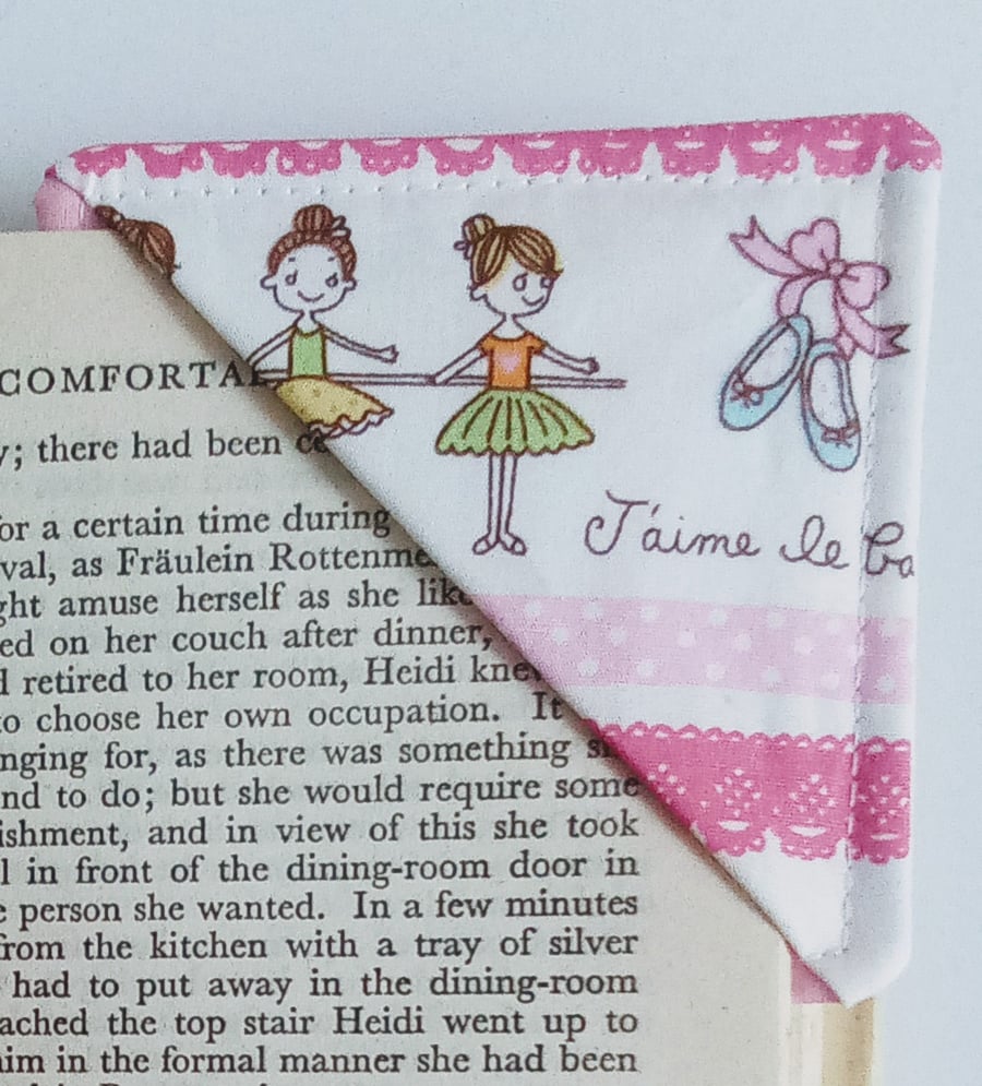 Corner bookmark, children's bookmark, Ballet dancer, book lover, Dance teacher