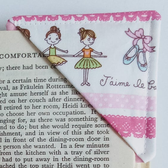Corner bookmark, children's bookmark, Ballet dancer, book lover, Dance teacher