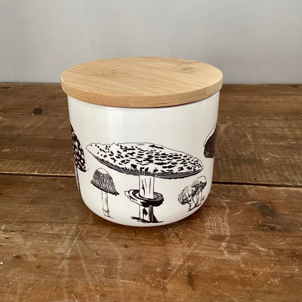 Fungi Design Storage Jar - biscuit, kitchenware, mushrooms, toadstool, fungus