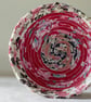 Small Red Pink Coiled Fabric Bowl  - Image 6